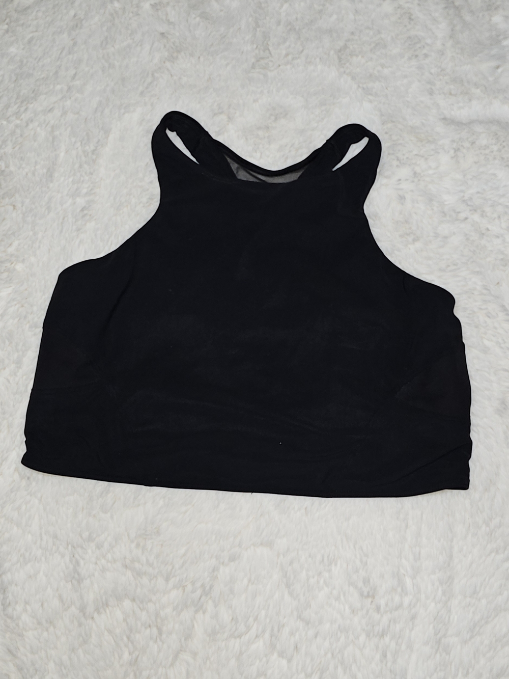 Lululemon Mesh Tank Black Racerback Crop Top Size 10